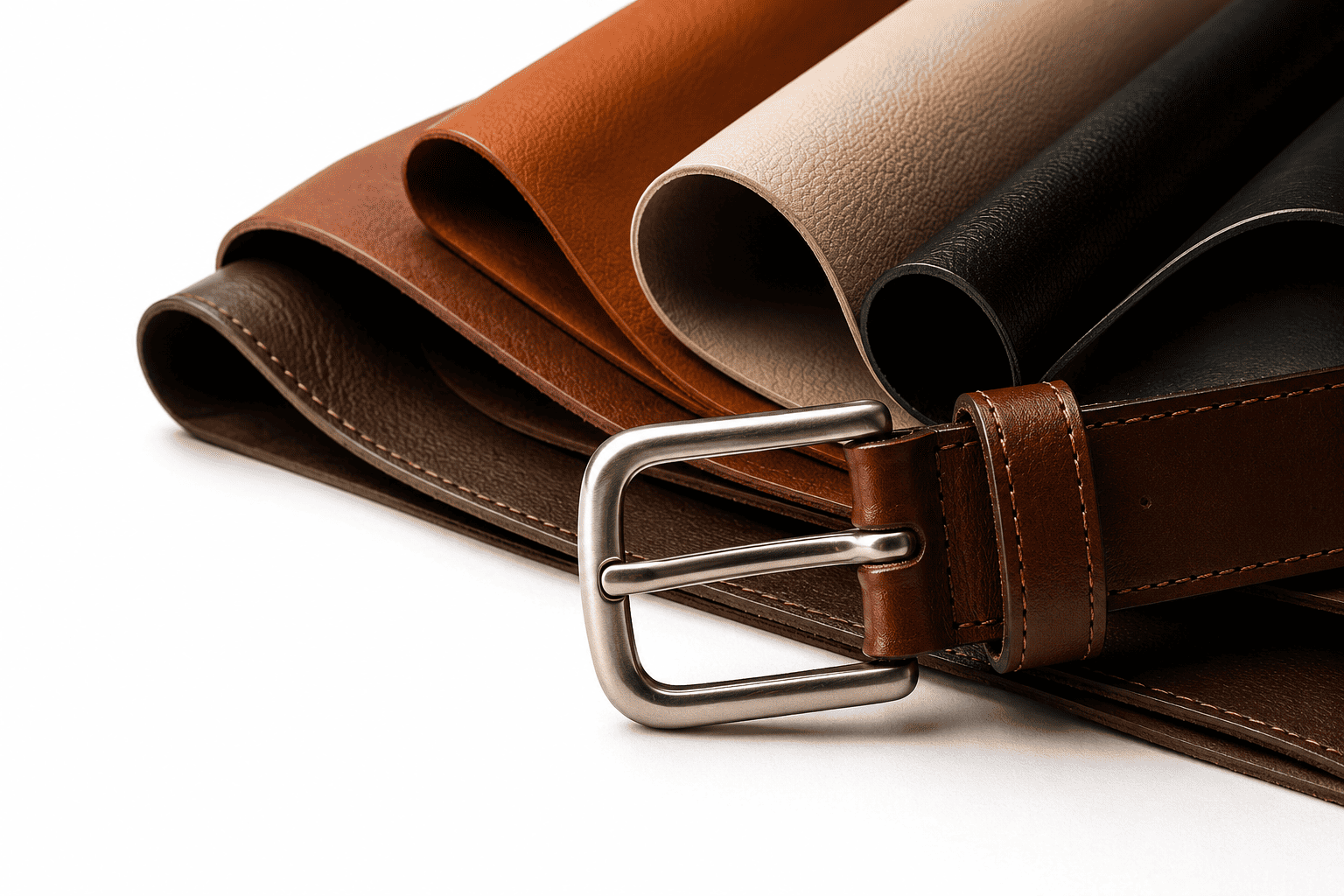 Premium leather belts and materials